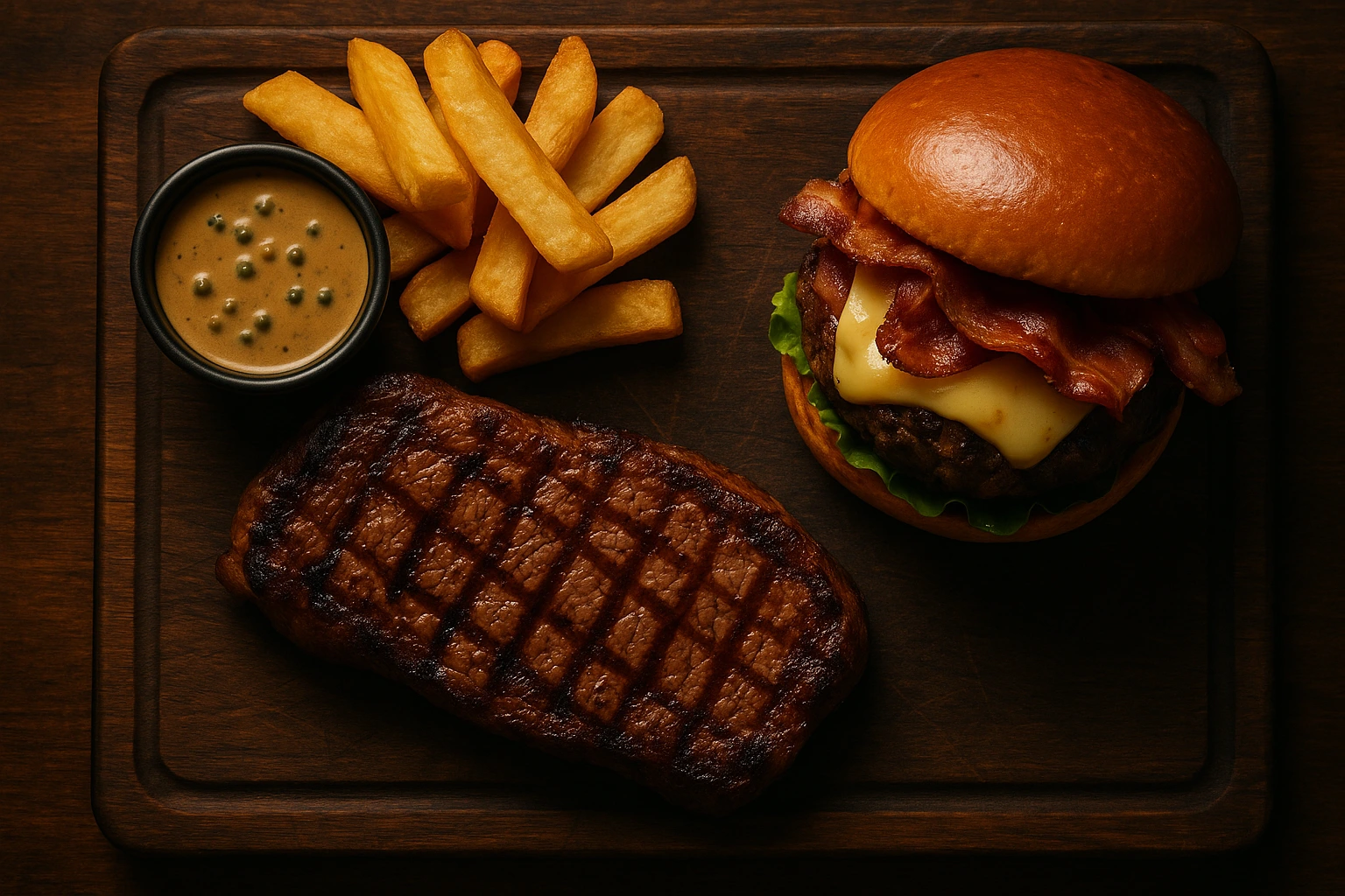 Juicy steaks & burgers