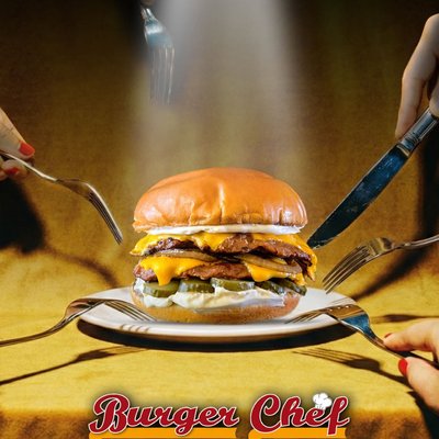 A beef burger with a fried egg